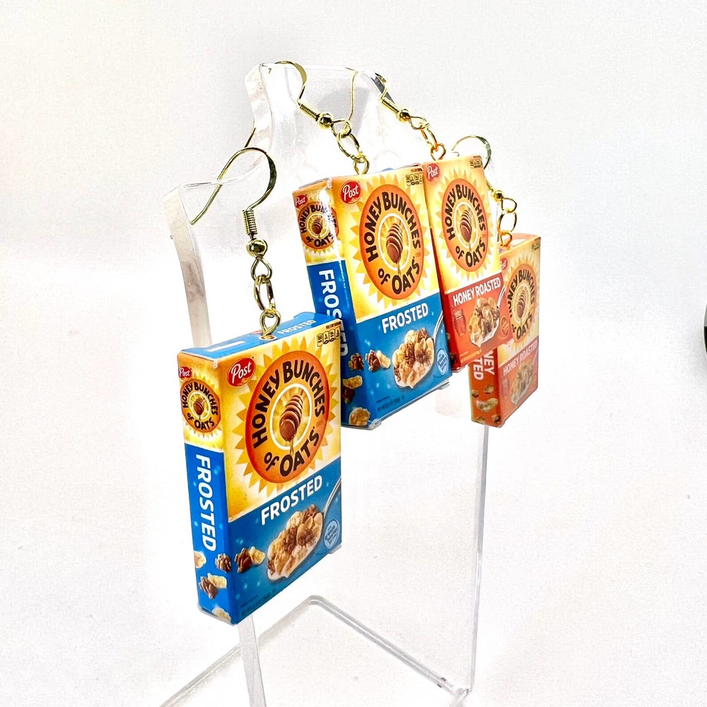 Honey Bunches of Oats Earrings - Cereal Earrings - Mini Brands Accessories - Picture 4 of 10